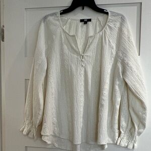 Frye Cream Textured Blouse